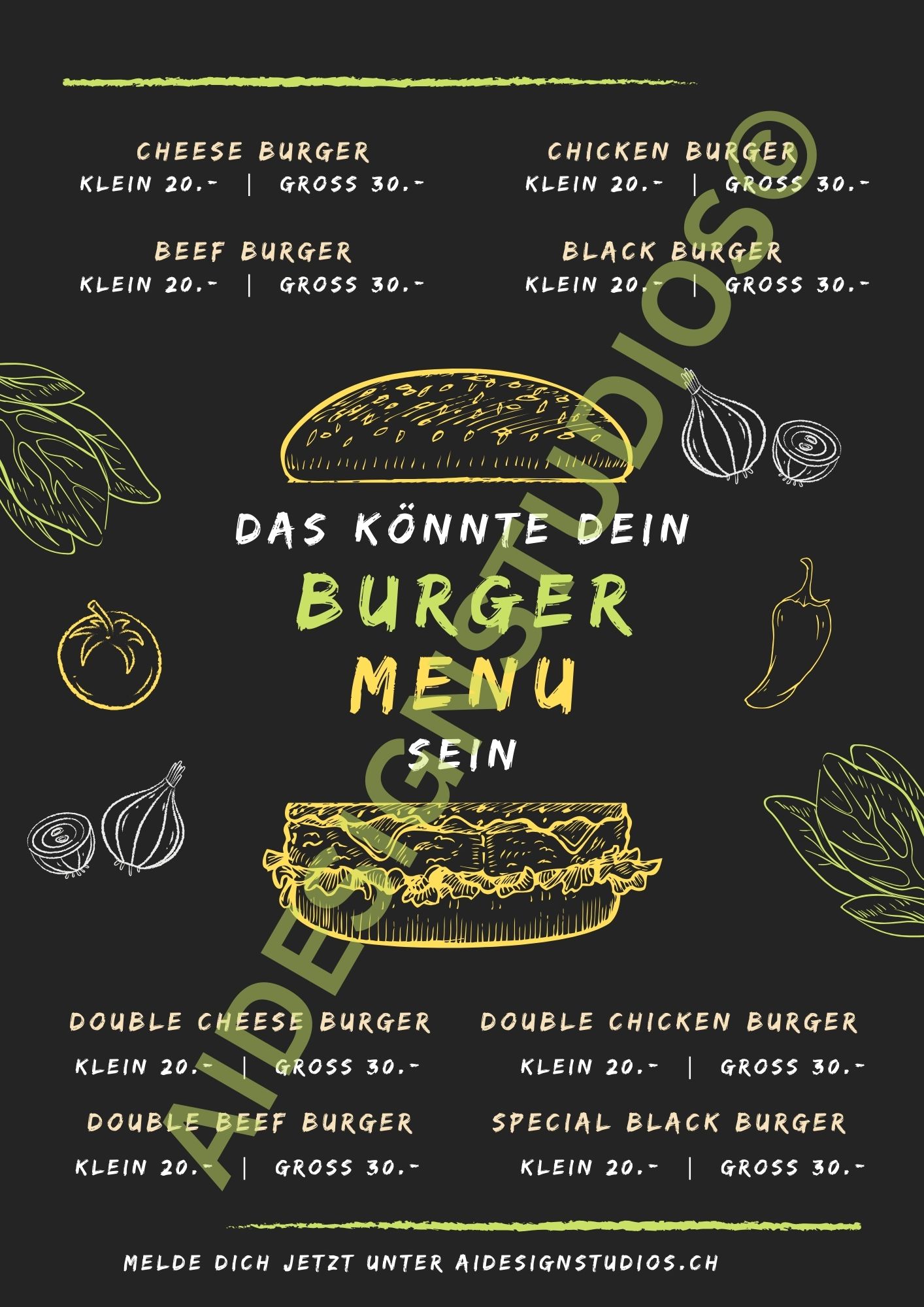 Burger Menu Design